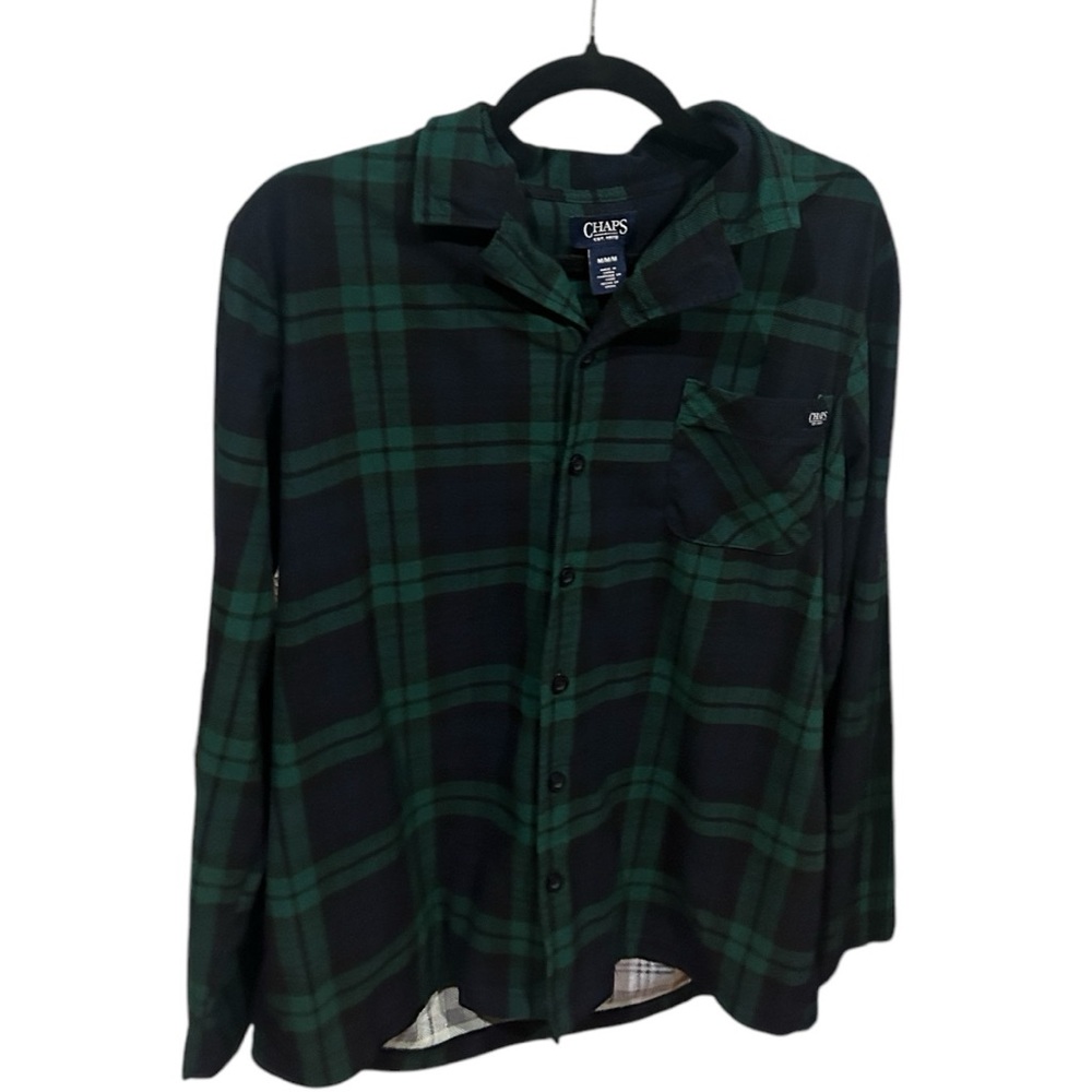 Chaps Green Plaid Button-Up Shirt